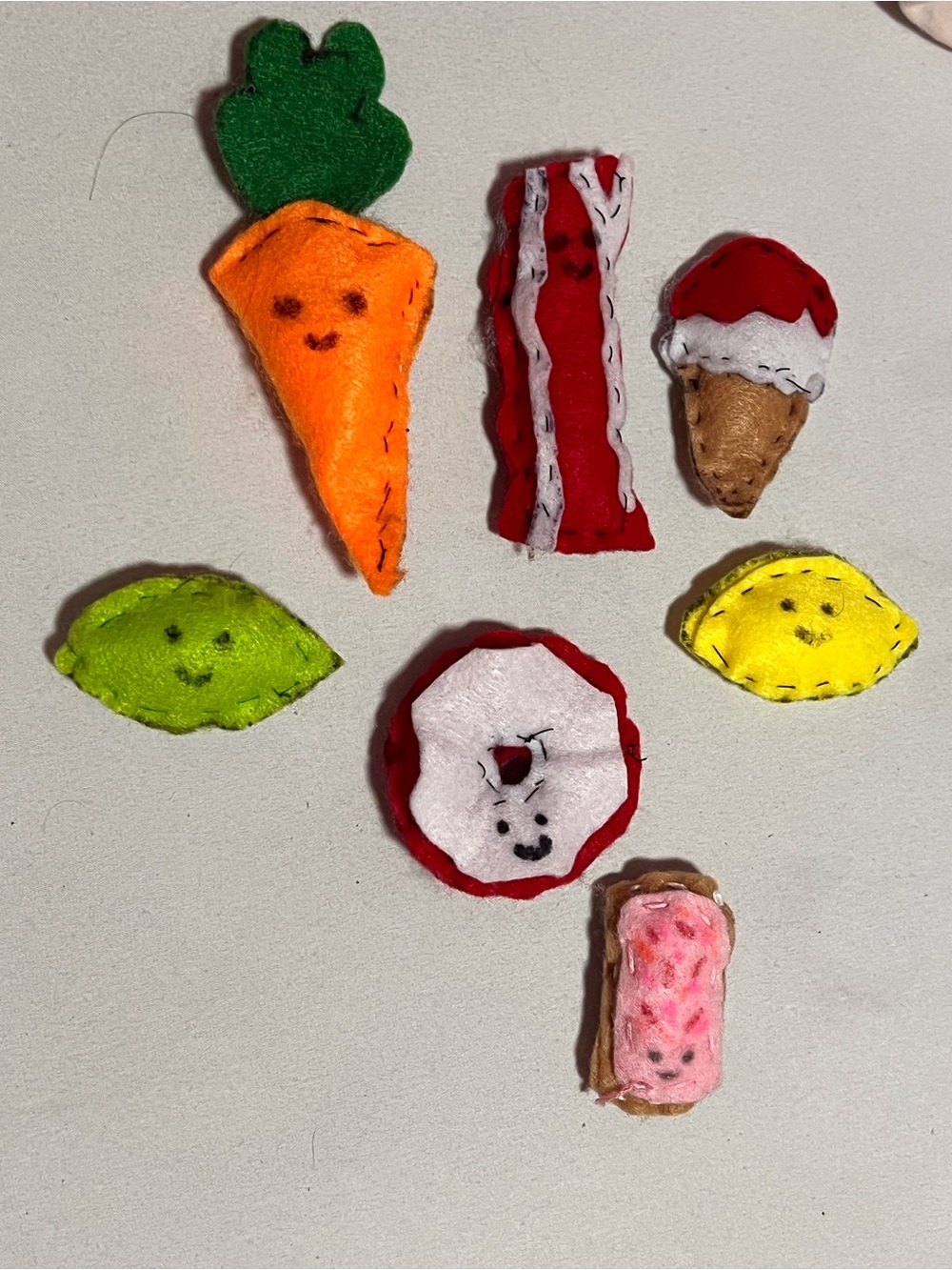 Handmade Felt Fruit & Snack Plush Set - Colorful Play Food